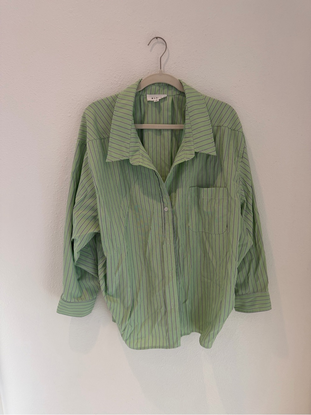 Green Stripe Button-Up Shirt